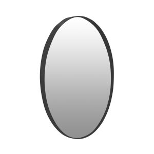 Espelho Oval Contemporâneo Na Cor Cinza