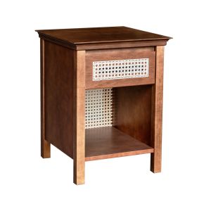 MESA DE CABECEIRA COM DETALHES EM PALHA