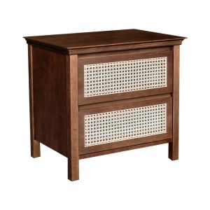 MESA DE CABECEIRA COM DETALHES EM PALHA