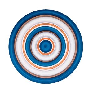 Mandala de Parede Decorativa Azul e Laranja