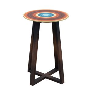 Mesa Com Pé Cruzado Com O tampo Colorido