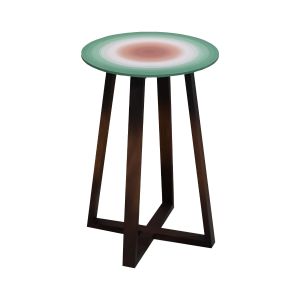 Mesa com Pés Cruzados Com O Tampo Pintado A Mão