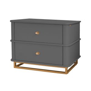 Mesa de Cabeceira Contemporânea Na Cor Cinza