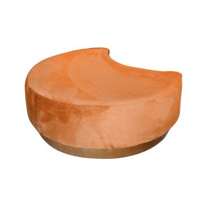 Puff com Veludo Laranja para sala de estar