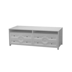 Rack com nicho classico na cor branca para quarto 