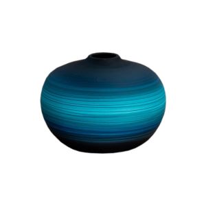 Vaso Bola De Cerâmica Na Cor Azul