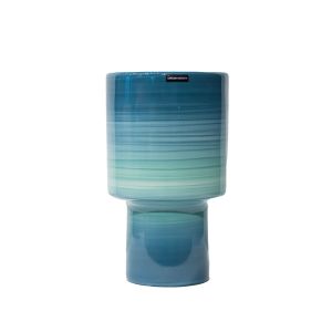 Vaso Contemporâneo De Cerâmica Em Tons De Azul