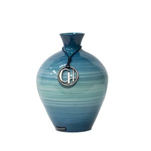 Vaso De Cerâmica Em Tons De Azul