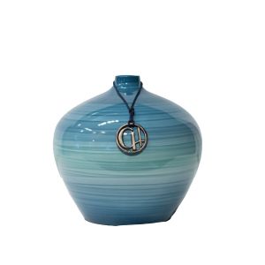 Vaso De Cerâmica Em Tons De Azul