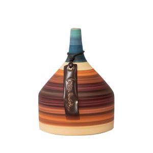 Vaso De Cerâmica Listado Pintado A Mão