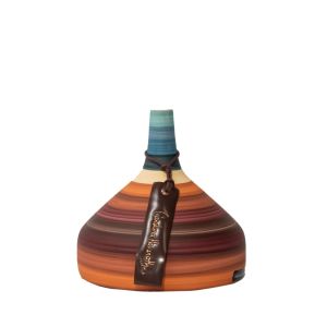 Vaso De Cerâmica Listado Pintado A Mão