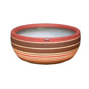 Vaso De Cerâmica Listrado Pintado a Mão