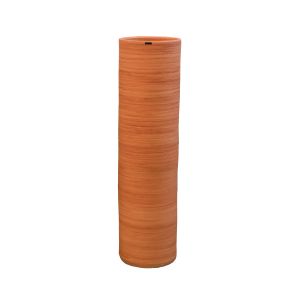 Vaso De Cerâmica Texturizado Na Cor Laranja
