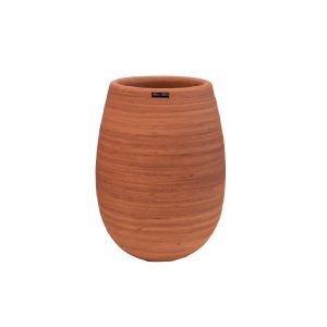 Vaso De Cerâmica Texturizado Na Cor Laranja
