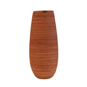 Vaso De Cerâmica Texturizado Na Cor Laranja