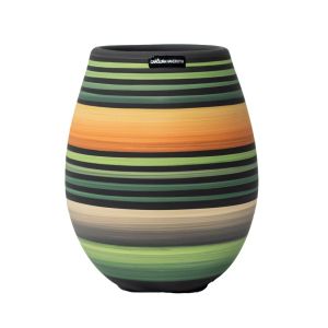 Vaso De Cerâmica Verde Listrado