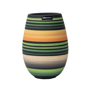 Vaso De Cerâmica Verde Listrado