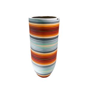 Vaso De Fibra Com Listradas Coloridas