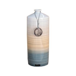 Vaso Garrafa De Cerâmica Em Tons De Azul