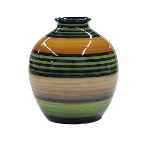 Vaso Moringa contemporâneo verde listrado