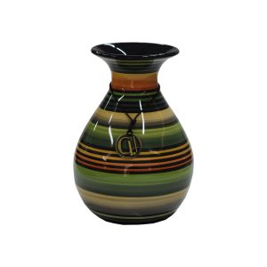 Vaso bojudo decorativo de cerâmica com aba