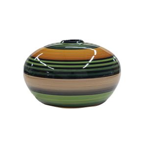 Vaso bola contemporâneo verde listrado
