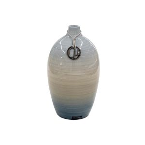 Vaso de cerâmica contemporâneo azul pintado a mão