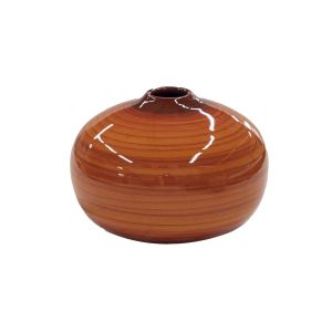 Vaso de cerâmica contemporâneo laranja listrado