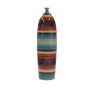 Vaso de cerâmica contemporâneo listrado