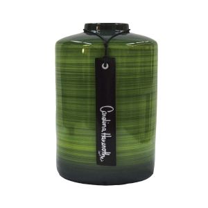 Vaso de cerâmica contemporâneo verde listrado