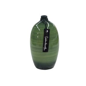 Vaso de cerâmica contemporâneo verde listrado