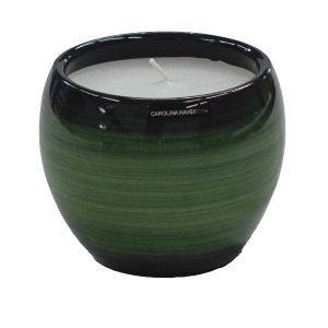 Vaso de cerâmica contemporâneo verde listrado