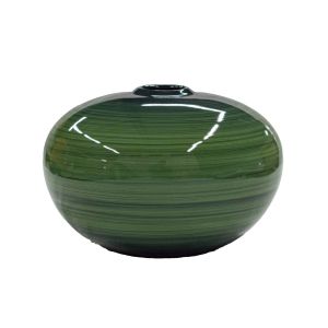 Vaso de cerâmica contemporâneo verde listrado