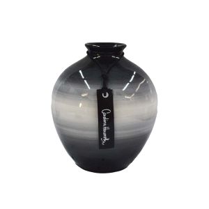 Vaso de cerâmica decorativo preto mesclado
