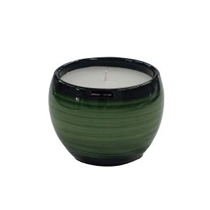 Vaso de ceramica contemporaneo verde listrado