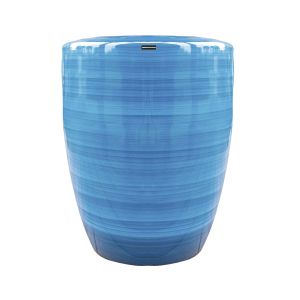 Vaso de chão decorativo azul pintado a mão