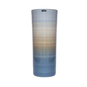 Vaso de chão para jardim azul listrado