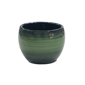 Vaso decoratico verde pintado a mão