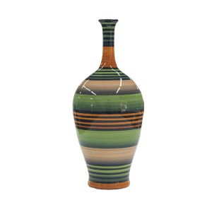 Vaso garrafa verde listrado