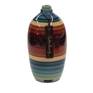 Vaso mini decorativo listrado pintado a mão