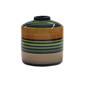 Vaso reto decorativo verde listrado