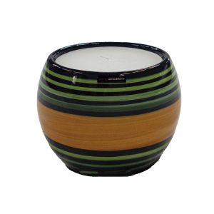Vela decorativa para mesa de apoio verde listrado