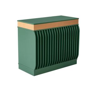 Balcão Reto Palm - Verde Oliva Com Detalhes Dourado Soleil