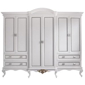 Guarda-Roupas Provençal Clássico Lavanda - Branco com Detalhes Fendi Lumiére