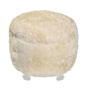 Puff Chic Com Pelos - Branco