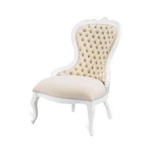 Poltrona Maria Antonieta c/ Capitonê - Branco