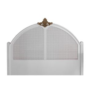 Cabeceira Casal Lavanda com Palha - Branca com Fendi Lumiére