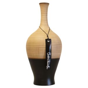 Vaso Garrafa 613 M - Fosco - Bamboo com Preto - Carolina Haveroth