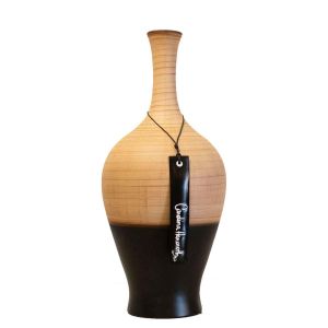 Vaso Garrafa 613 P - Fosco - Bamboo com Preto - Carolina Haveroth