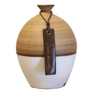 Vaso 237 G - Fosco - Bamboo com Branco - Carolina Haveroth